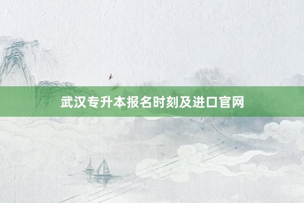 武汉专升本报名时刻及进口官网